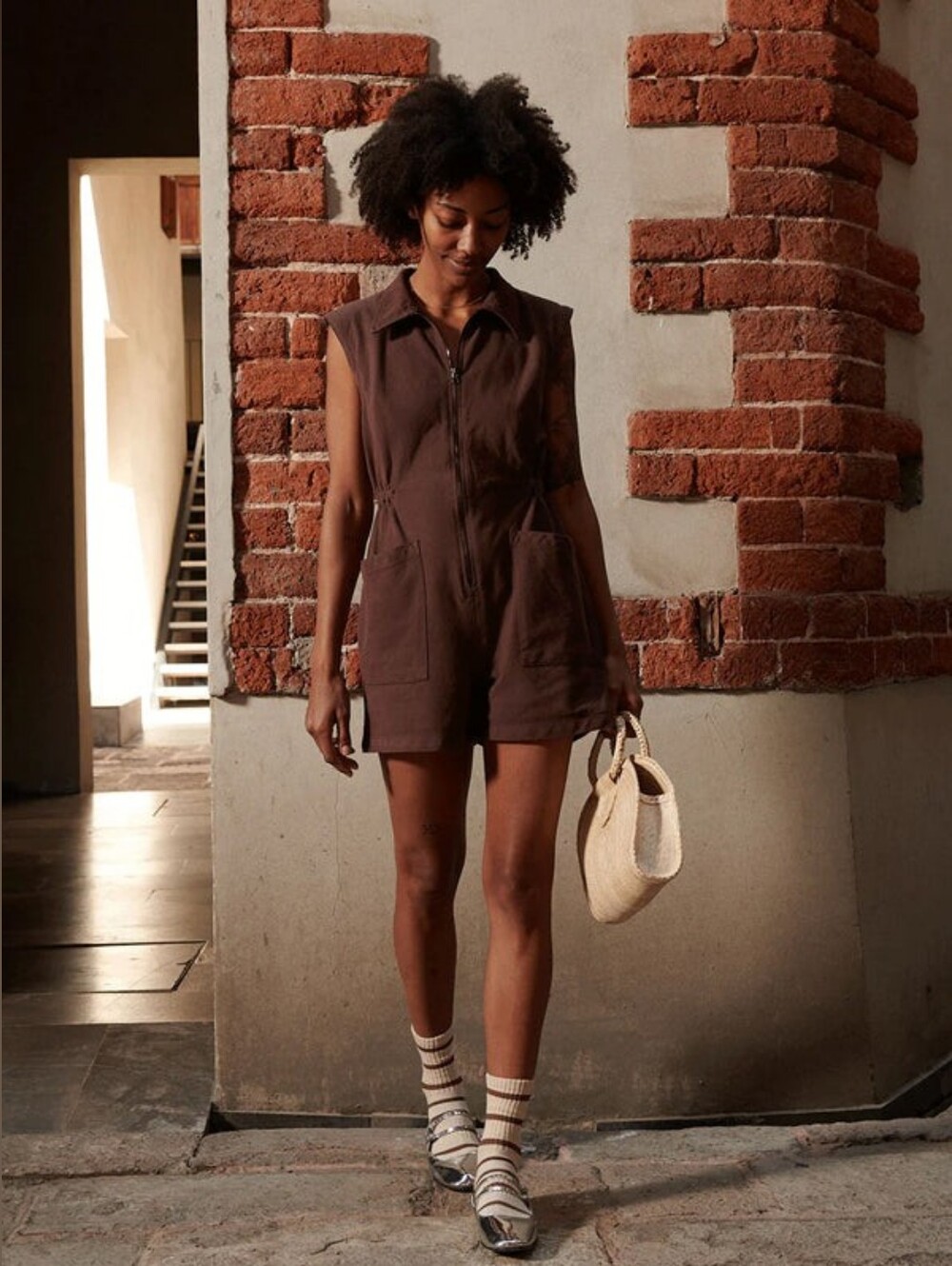 NOBLE TANK SUIT - CHOCOLATE BROWN, MEDIUM.